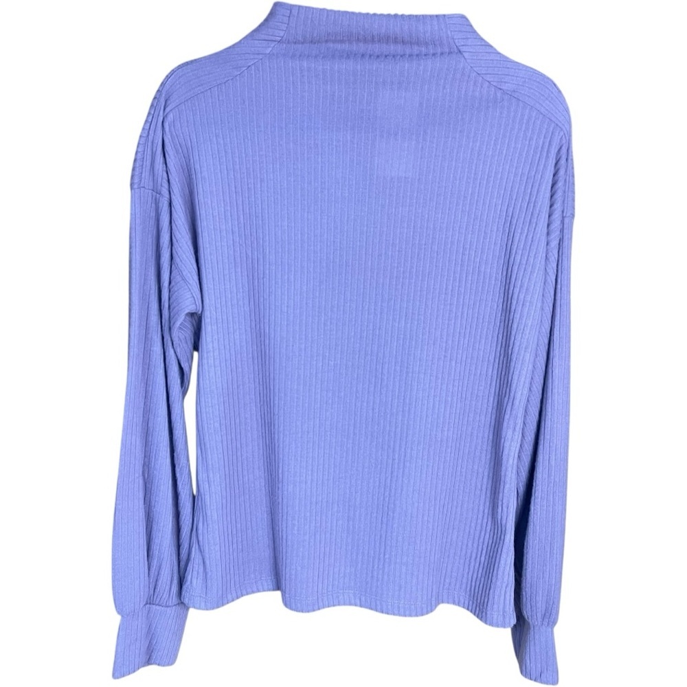 One by One Mockneck Ribbed Sweater Purple